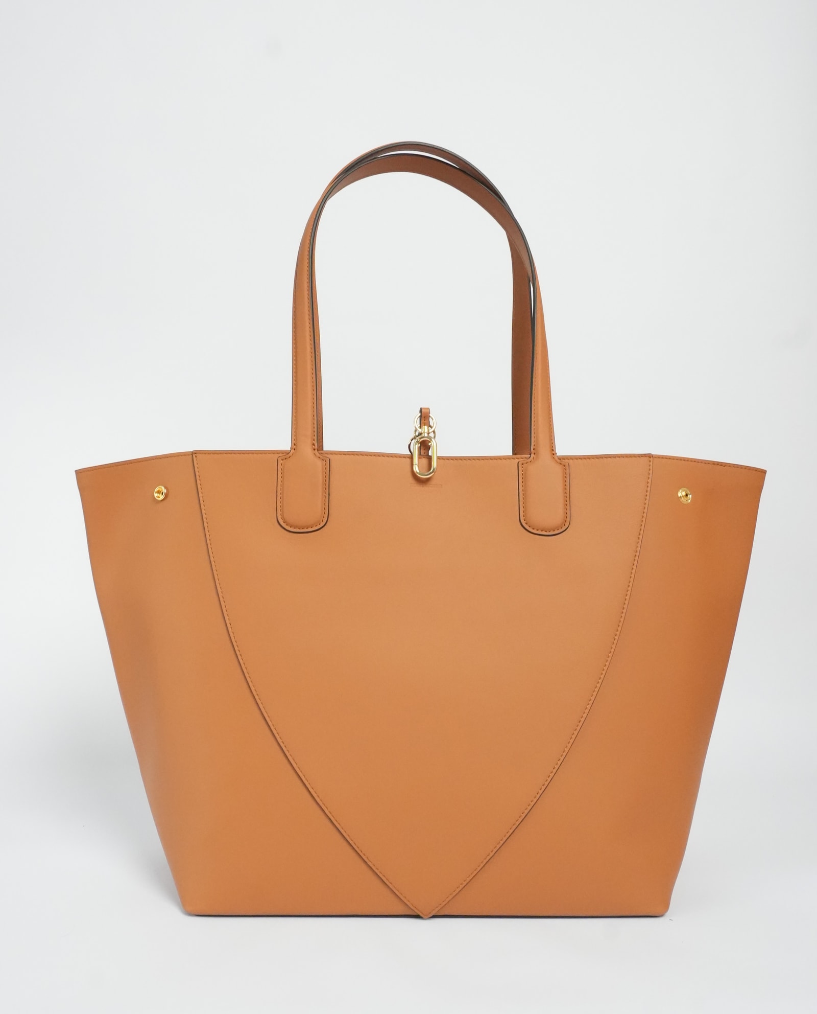 Cognac Atria Market Tote, full view.