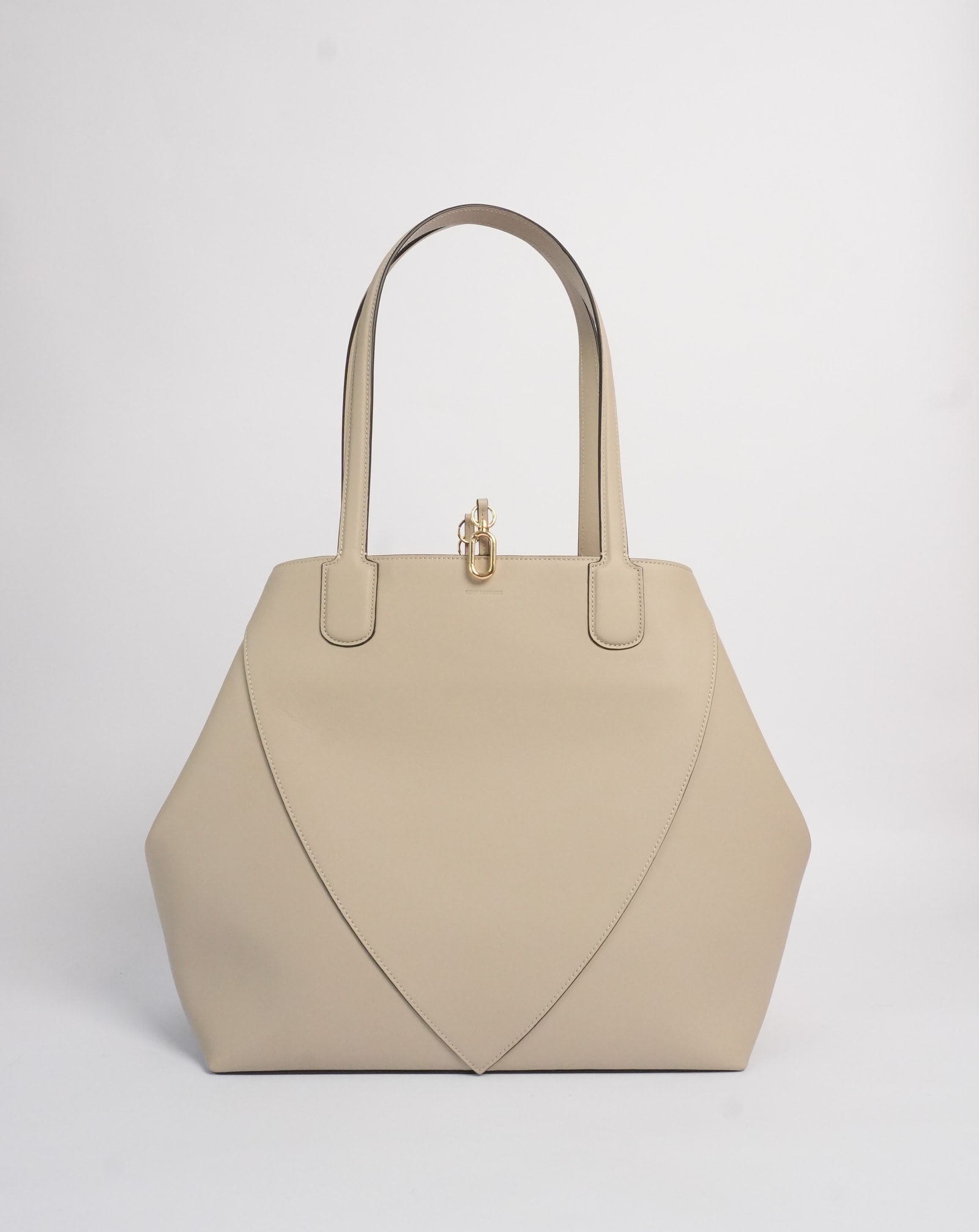 Taupe Atria Market Tote, hexagonal silhouette.